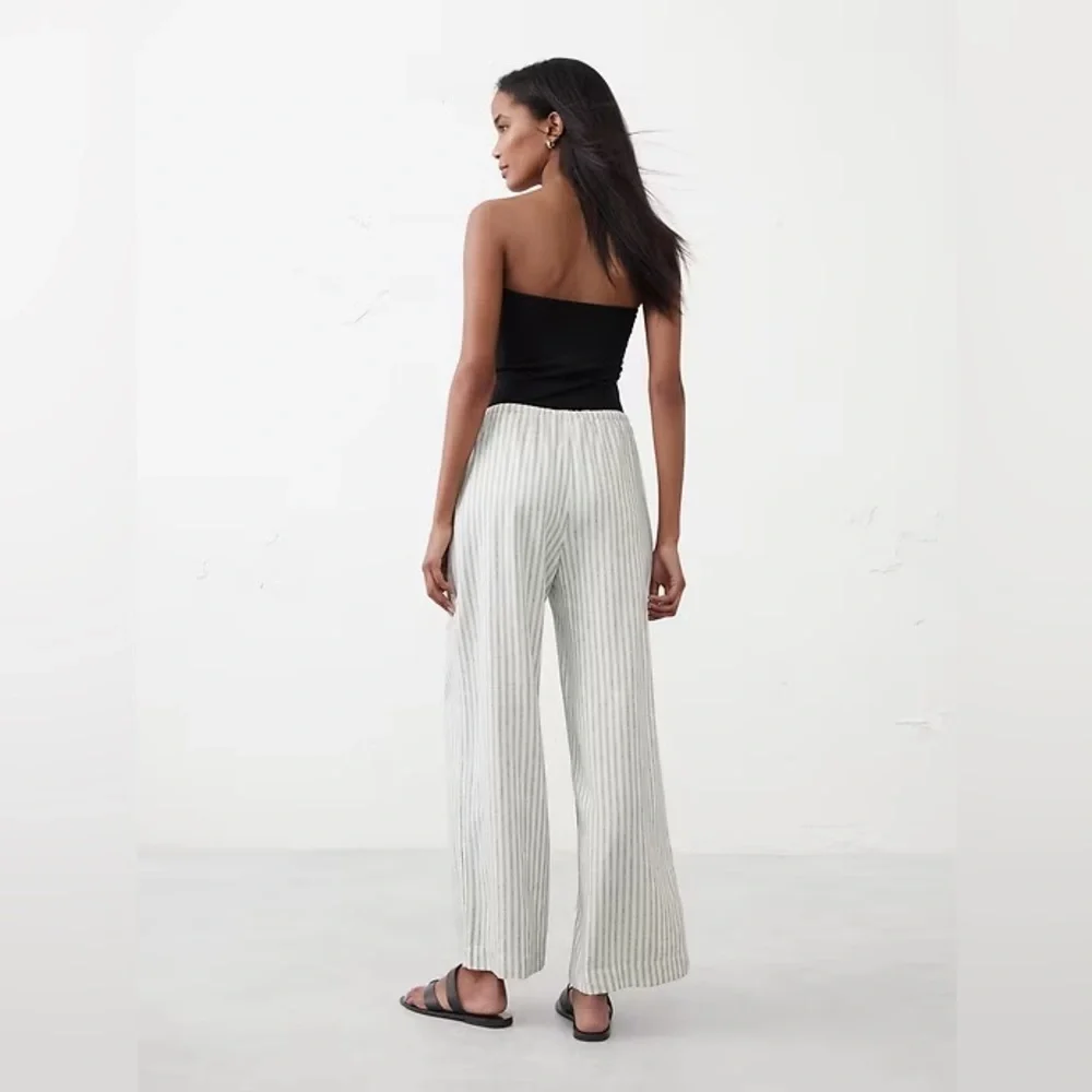 NWT! Banana Republic Black Linen Blend Drawstring Pull On Pant - Size XS🩷 766708